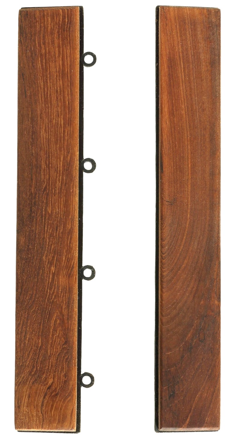 Bare Decor EZ-Floor End Trim Piece Interlocking Flooring in Solid Teak Wood (Set of 2) - Image 1